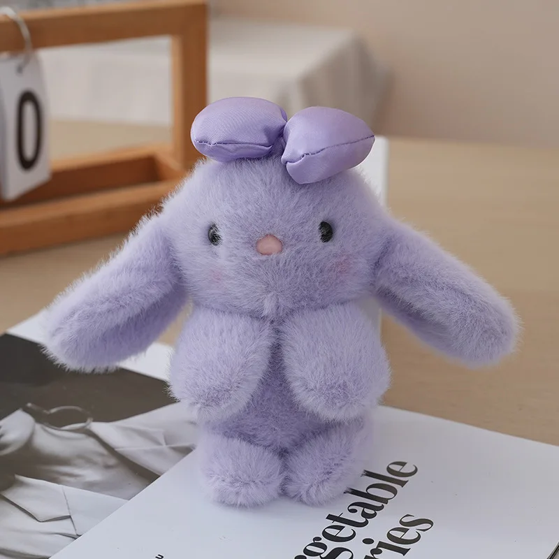 Llavero De Peluche De Conejo Con Lazo Suave (morado), Colgante De Conejo Lindo Y Encantador