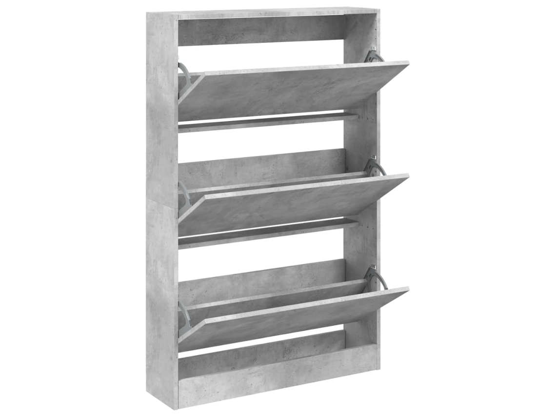 Maison Exclusive - Zapatero De Madera De Ingeniería Gris Hormigón 80x21x125,5 Cm