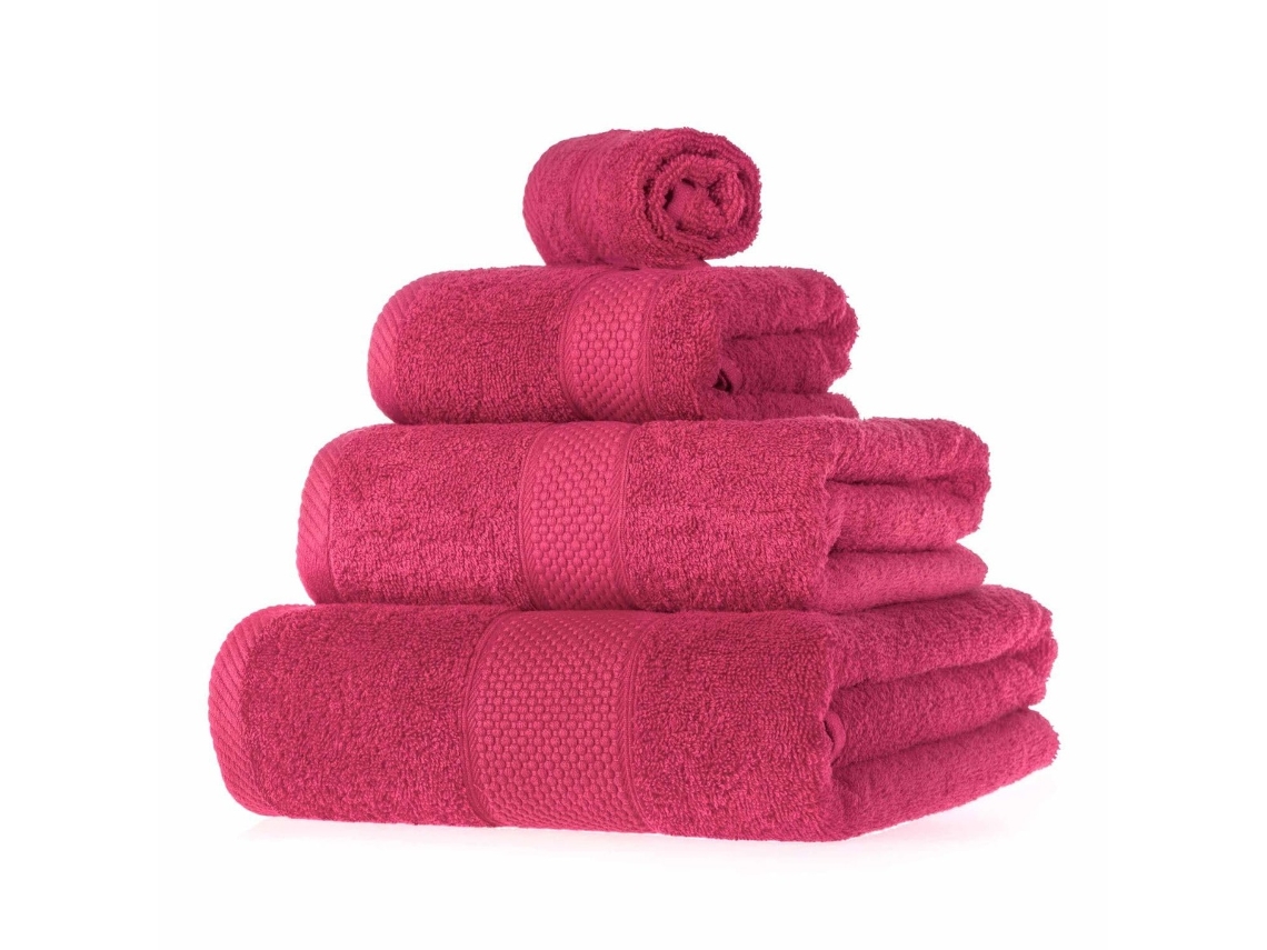 Homescapes Turkish Cotton Raspberry Bath Towel Set