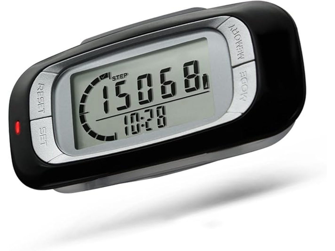 Podómetro 3D para caminar, podómetro con clip, almacenamiento de datos de 7 días, compatible con millas/km para hombres y mujeres STELASPLEN