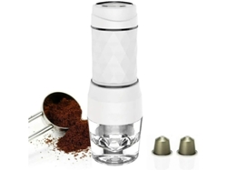 Cafetera portátil 2 en 1 con cápsulas de extracto concentrado prensadas a mano para uso dual, color blanco Yizhood
