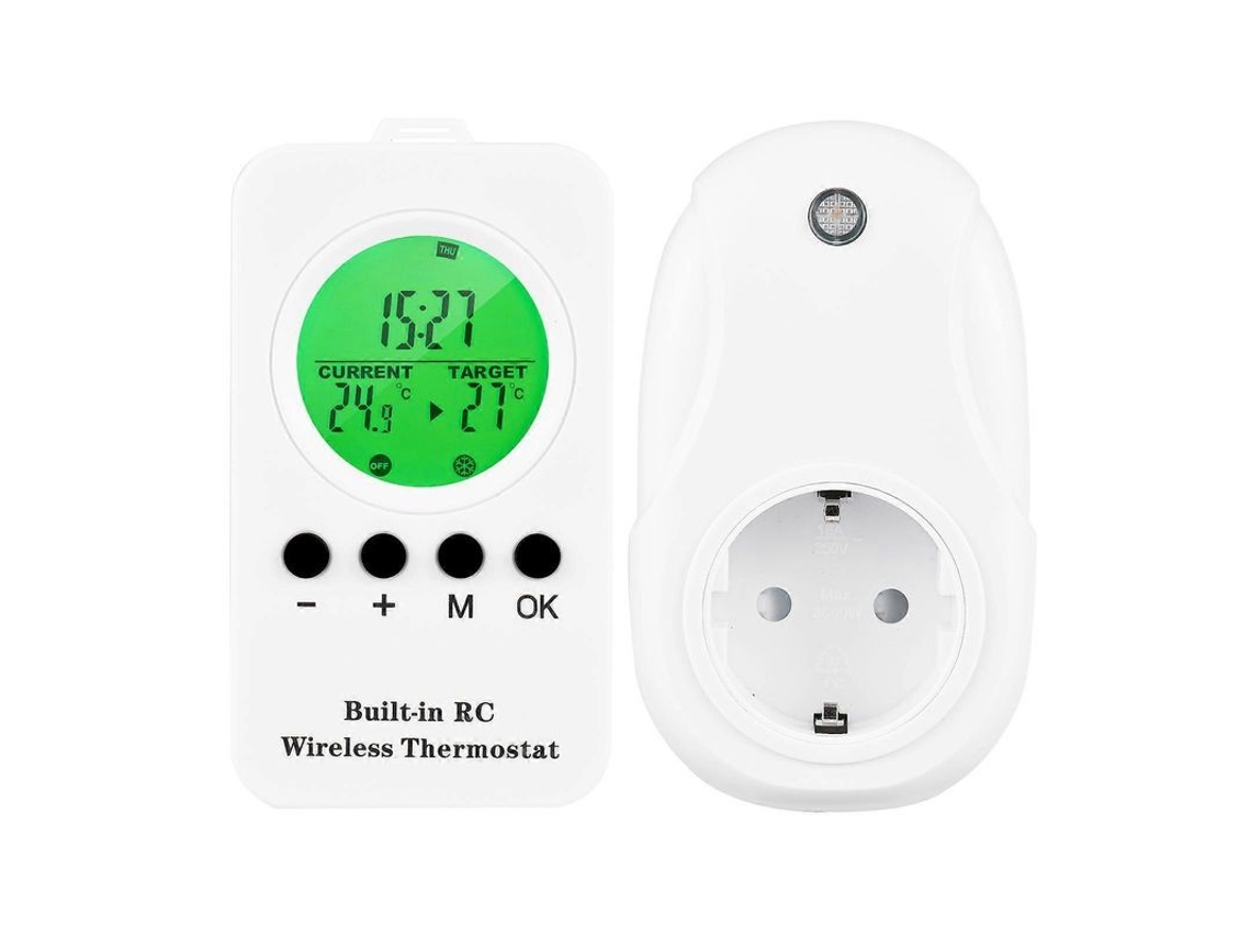 Termostato Inalámbrico 230v 16a 0-70°c Control De Temperatura Programable Con Pantalla Lcd