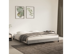 Estructura de cama sin colchón terciopelo gris claro 160x200 cm