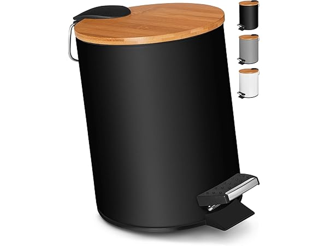 Papelera De Baño De 3 Litros Con Pedal, Mecanismo De Cierre Suave, Tapa Y Cubo Interior, Limpieza Profunda, Para Uso Doméstico.