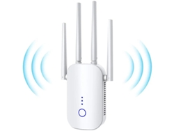 Amplificador de señal wifi inalámbrico, extensor de rango wifi de 1200 Mbps, banda dual, 2,4 GHz/5 GHz, 100-240 V, Yizhood (blanco)