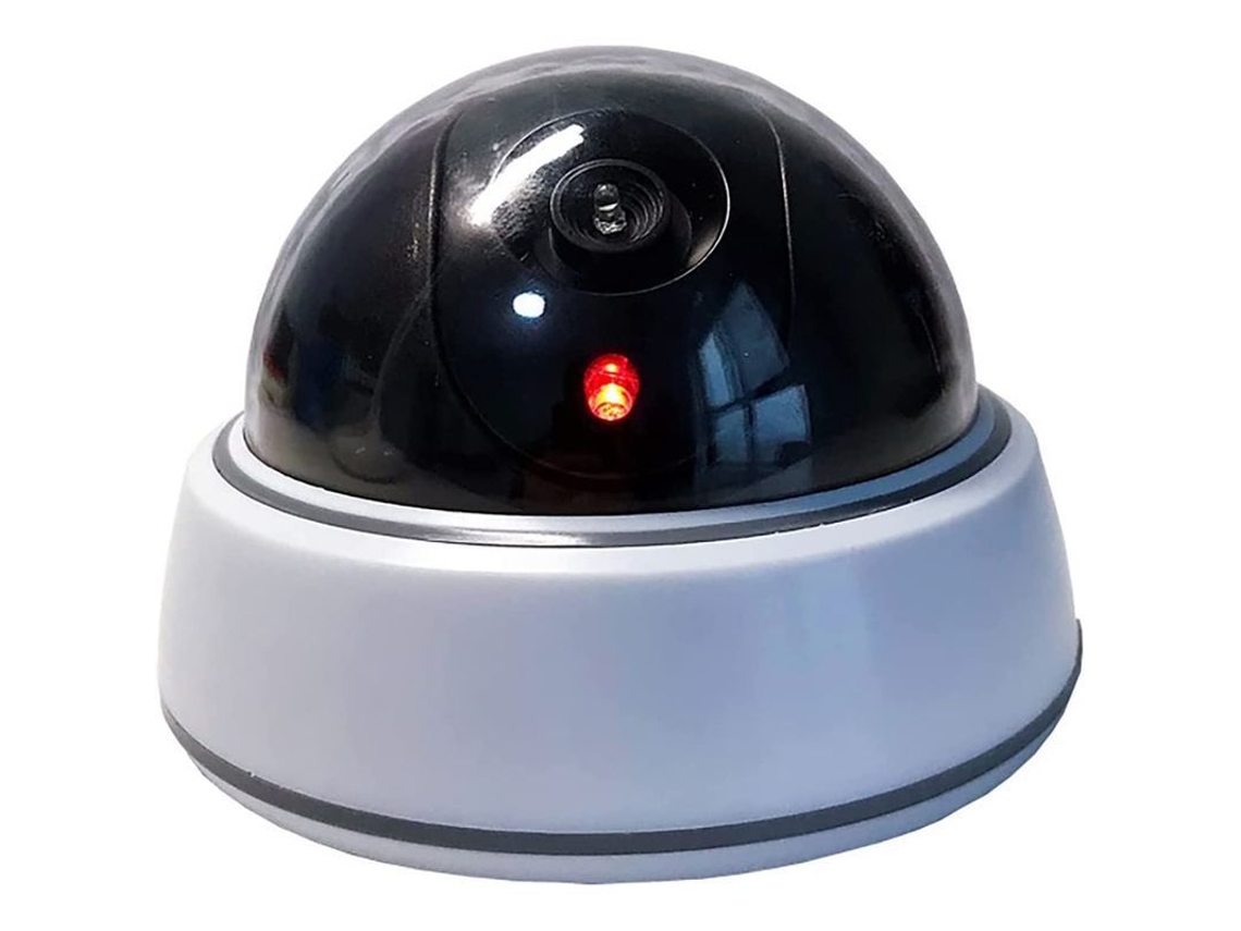 Cámara De Seguridad Falsa Con Led Rojo Intermitente, Que Simula Un Sistema De Vigilancia Hemisférico.
