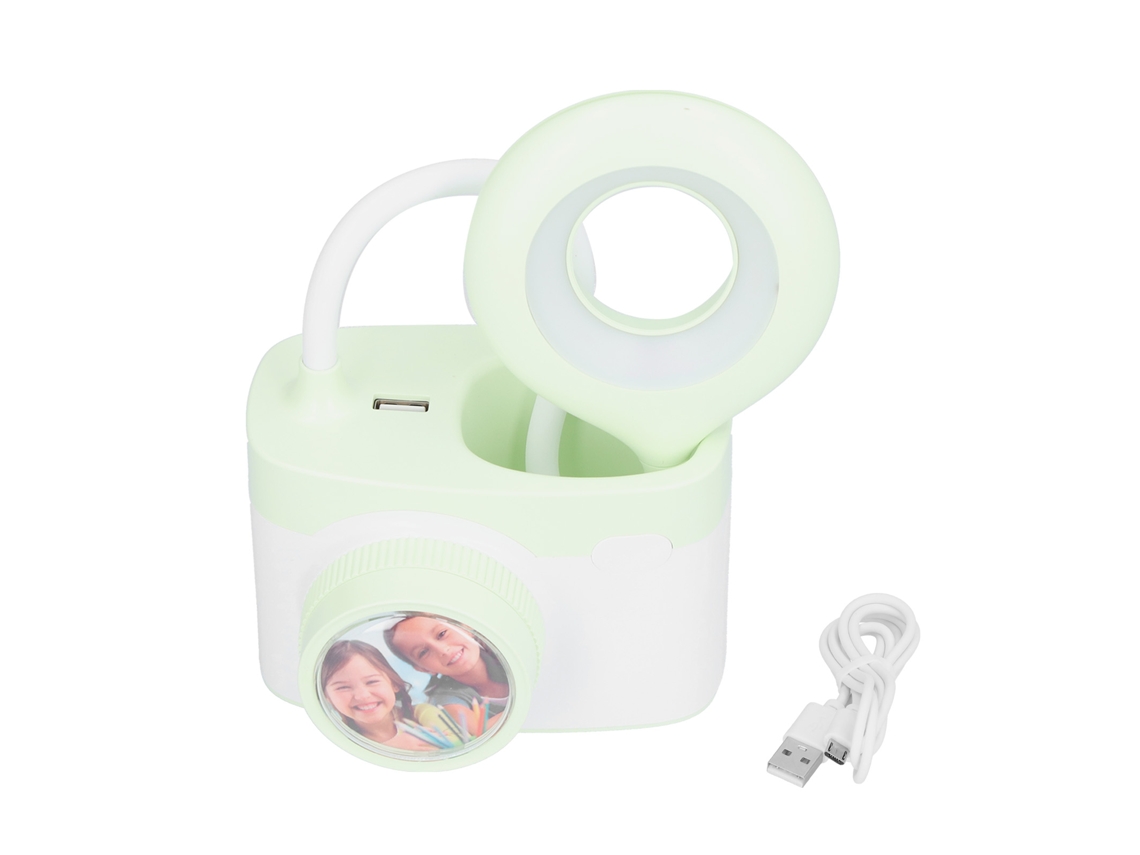 2026-lámpara De Escritorio Multifuncional Forma Cámara Led Luz Suave Usb Recargable Para Lectura Verde