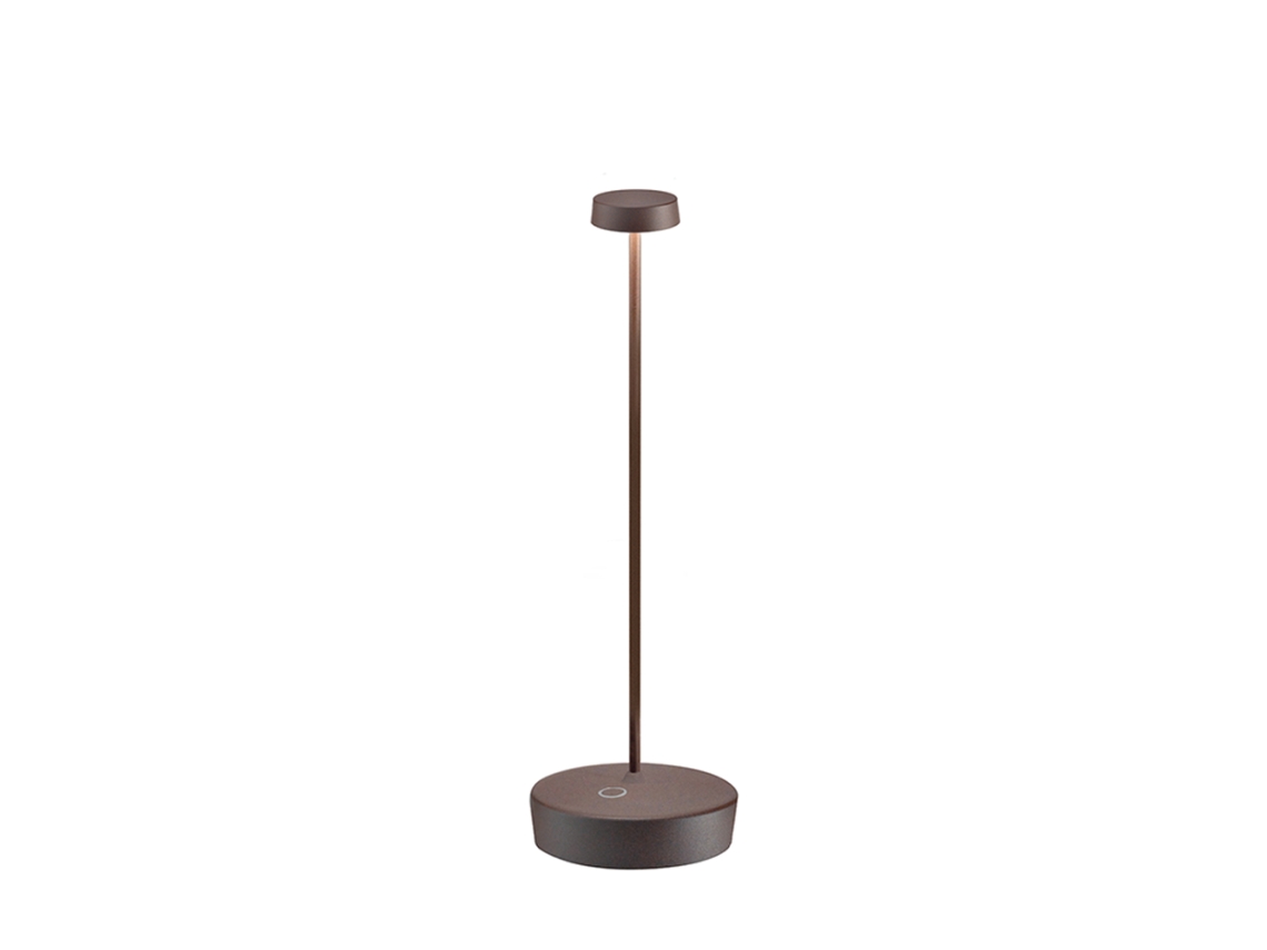 Lámpara de mesa LED Zafferano Swap Pro Corten, recargable y regulable, 2200-2700-3000 K, 255 g de potencia máxima