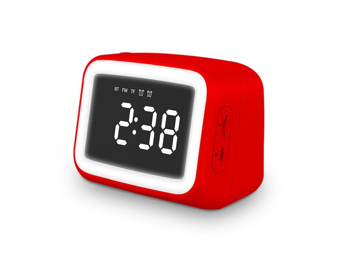 Altavoz Bluetooth Espejo de alta definición Pantalla LED Despertador  digital inteligente Tarjeta de luz nocturna Reproductor de audio Fm Rojo