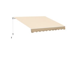VPMKP - Outsunny toldo manual retráctil con manivela 295x245 cm enrollable aluminio con protección solar para ventana, puertas, balcón y terraza exterior beige