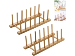 Excavadora De Bambú - 2 Estantes Para Platos - Estante Para Armario De Cocina