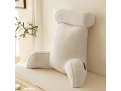Cómoda Almohada De Lectura, Almohada De Respaldo Con Almohada Cervical Desmontable,blanco/80x60cm Gertiz