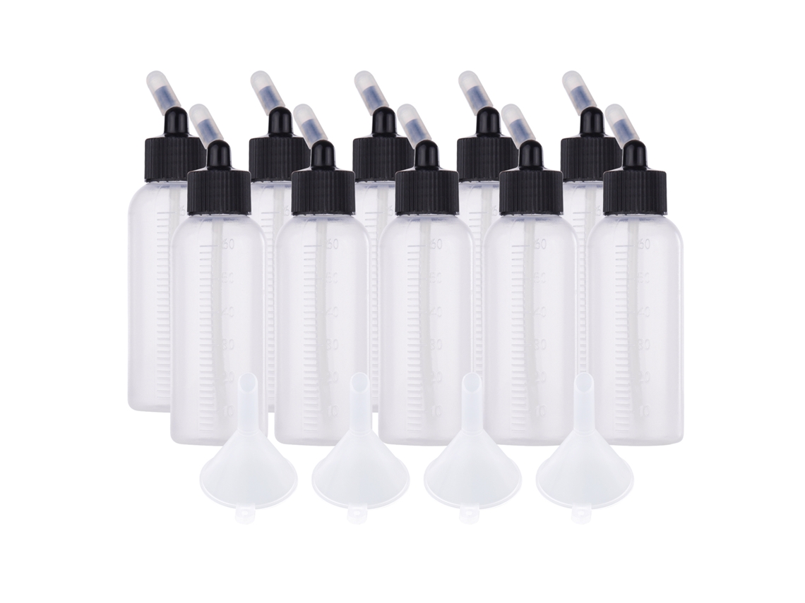 10 Botes De Pintura Para Aerógrafo De 65 Ml Con 4 Embudos Compatibles Con Iwata Badger Paasche Master