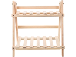 Estantería De Escritorio De Madera De Varios Niveles Para Organizar Objetos Diversos Sobre Una Mesa.