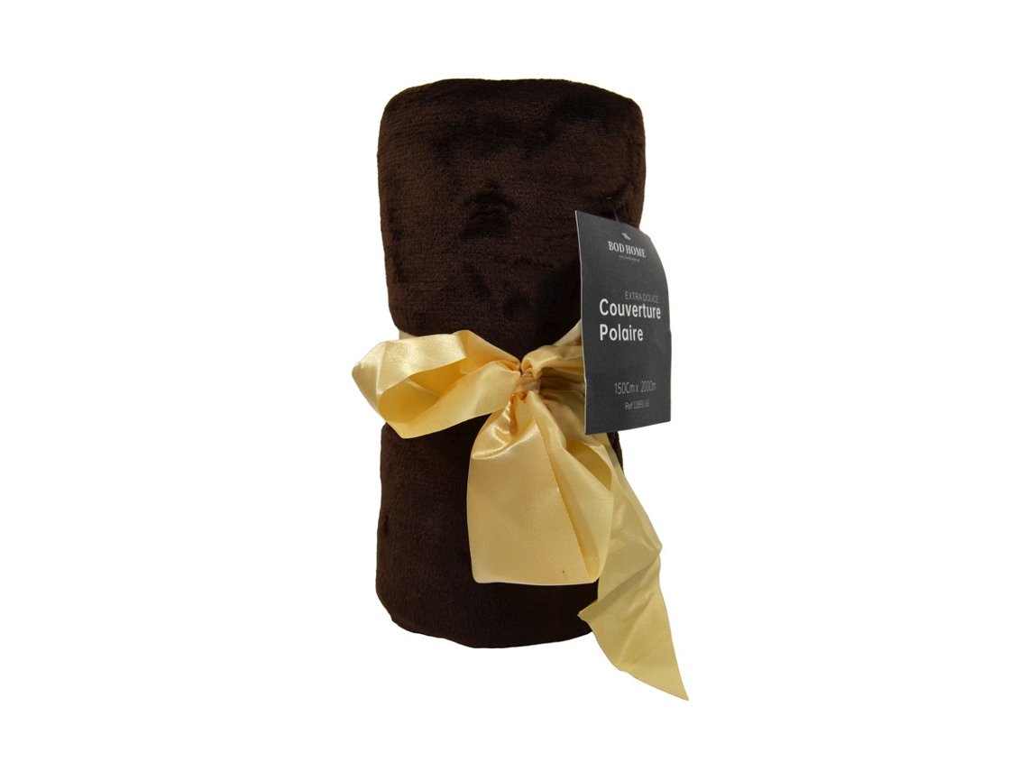 Manta Suave Marrón Oscuro 150x200Cm-BOD HOME