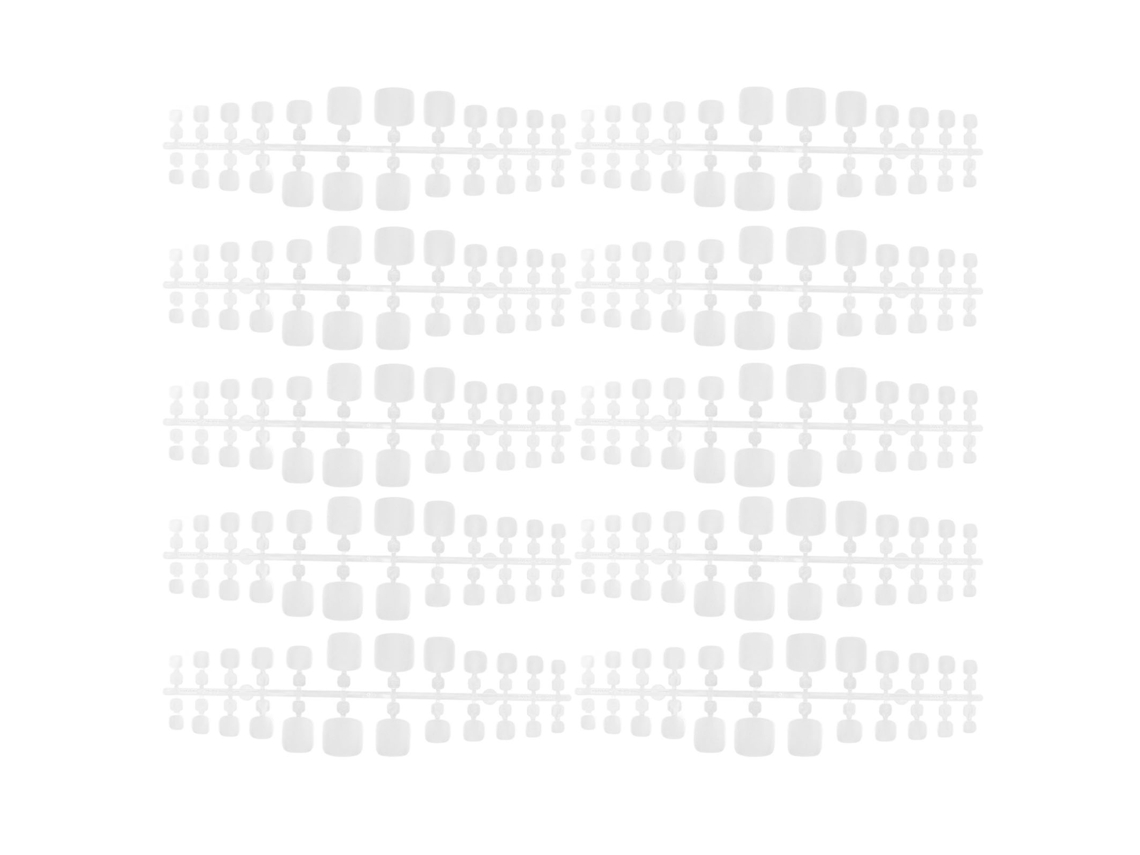 Kit de 240 uñas postizas cuadradas cortas mate para manicura, fáciles de hacer tú mismo - Uñas artificiales transparentes