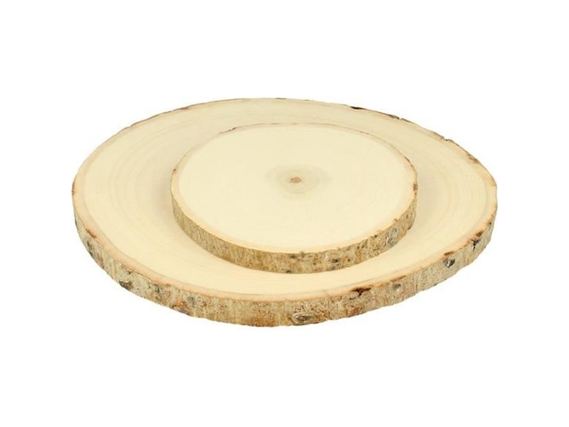 Disco de madera (álamo) cortado en rodajas 20-23cm - Artémio Beige