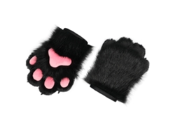 Guante de uñas de peluche con dedos al descubierto, accesorio de fantasía
