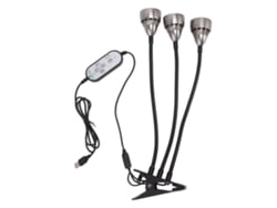 2026-luz Led De Crecimiento Para Plantas Interior De Espectro Completo Con Clip, 3 Cabezas, Alimentada Por Usb, Ideal Para Suculentas