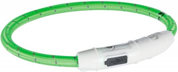 Collar Para Perros trixie luminosa flash light usb verde lxl de aro