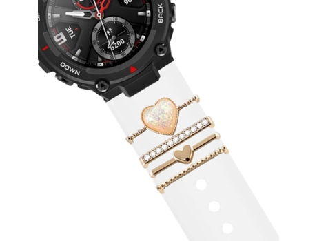 Correa Amazfit T-Rex Pro Pulsera con Adorno Cristal Blanco