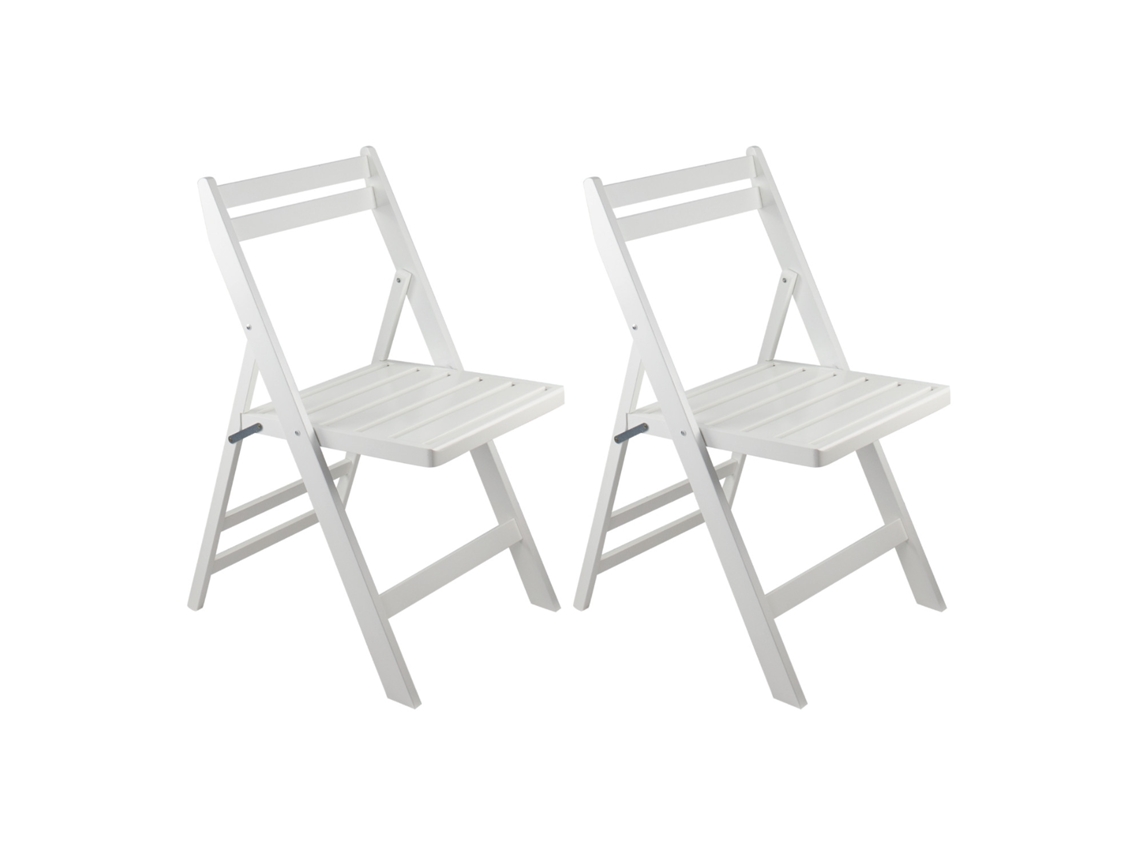 Pack 2 Sillas Plegables De Madera De Bambú Biano 46x44x78cm Thinia Home