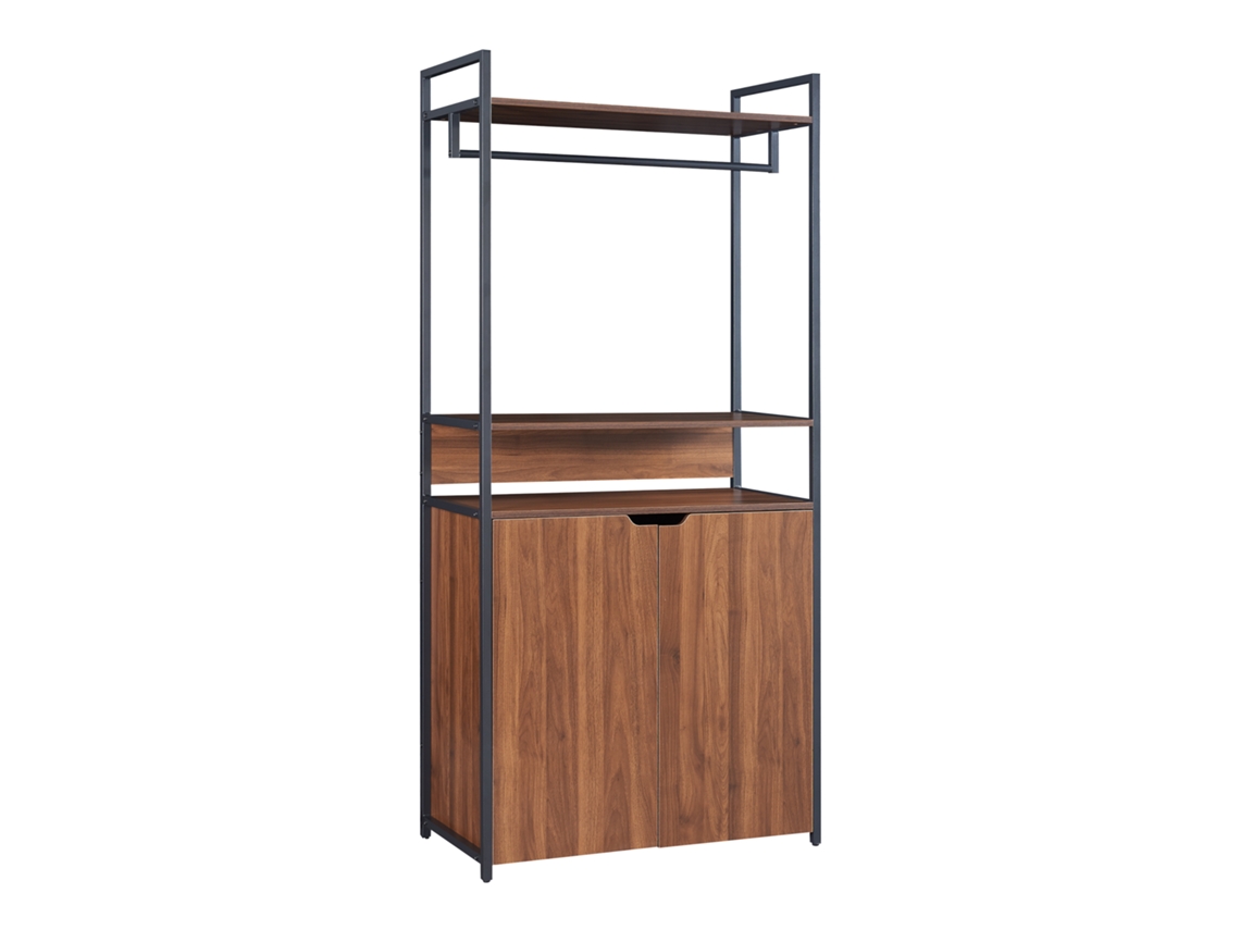 Perchero burro Larem 180x84x40cm con puertas - Efecto nogal [EN.CASA]