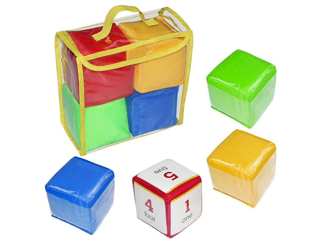 Ats-juguetes De Dados Suaves Para Niños Cubos De Aprendizaje Temprano Con Bolsillos Transparentes Juguetes De Lanzar Dados Para Bebés