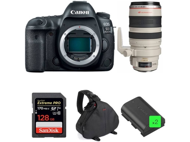 Kit Cámara Reflex CANON EOS 5D Mark IV + EF 28-300mm f/3.5-5.6L IS USM + SanDisk 128GB + 2 LP-E6N + Bolsa