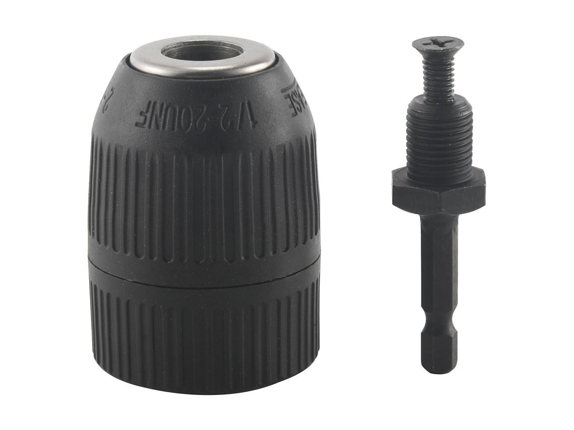 Mandril Sin Llave De 1/2 Pulgada Con Adaptador Para Taladro De Impacto Conexión Rápida 1,5-10mm 3 Mandriles Hexagonales Sds Llave Negro
