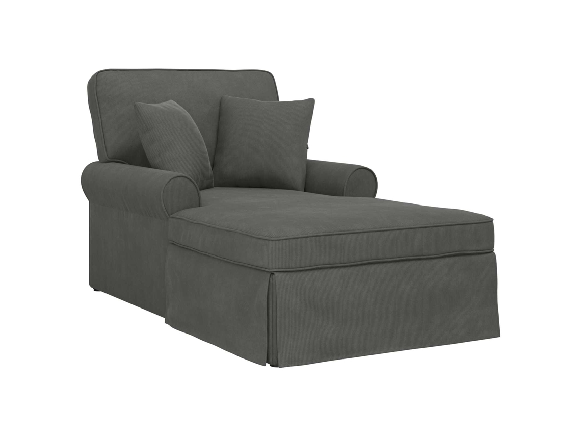Maison Exclusive - Chaise Lounge Con Falda 3 Pcs Gris Oscuro Tela De Pana