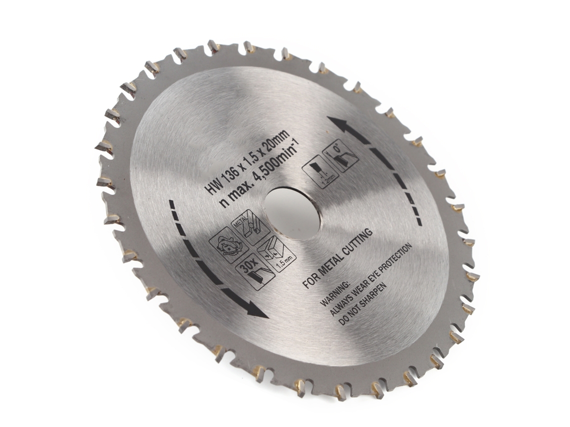 Hoja De Corte Circular Para Metal 136x1,5x20 Mm 30 Dientes Sierra Circular Herramienta De Ferretería