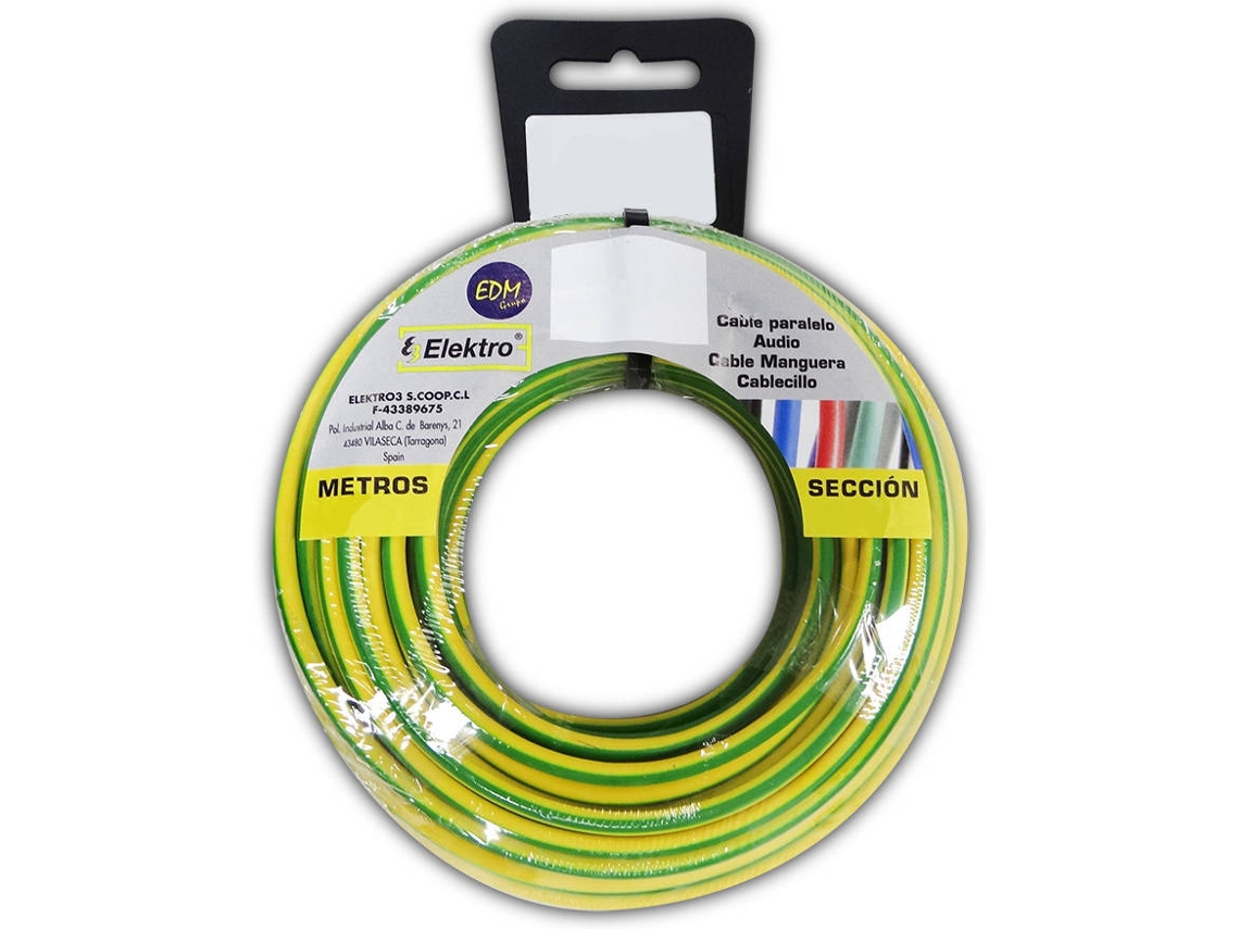 Rollo De Cable EDM Flexible Sin Halógenos 6 mm Bicolor 25 mts
