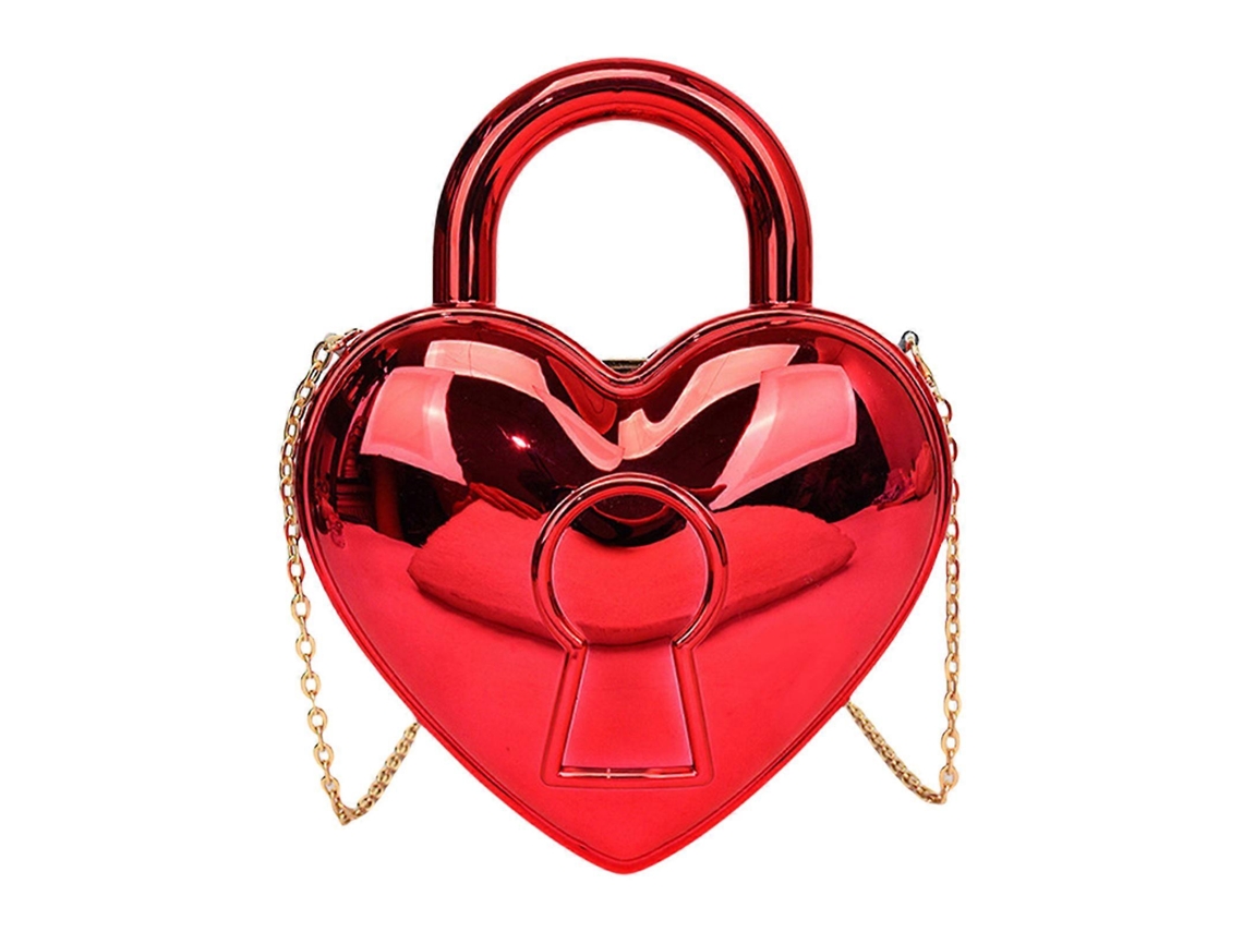 Bolso de viaje con cordón Hengrongshen para mujer, bandolera de acrílico con forma de corazón