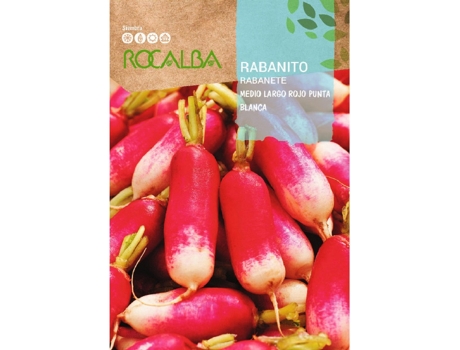 ROCALBA Sementes De Rabanete 1/2 Longo Vermelho P.Blanca 25 Gr Pacote 5 Envelopes