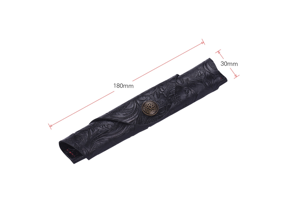 Estuche protector de piel antigua hecho a mano para bolígrafos, 7*1.2''
