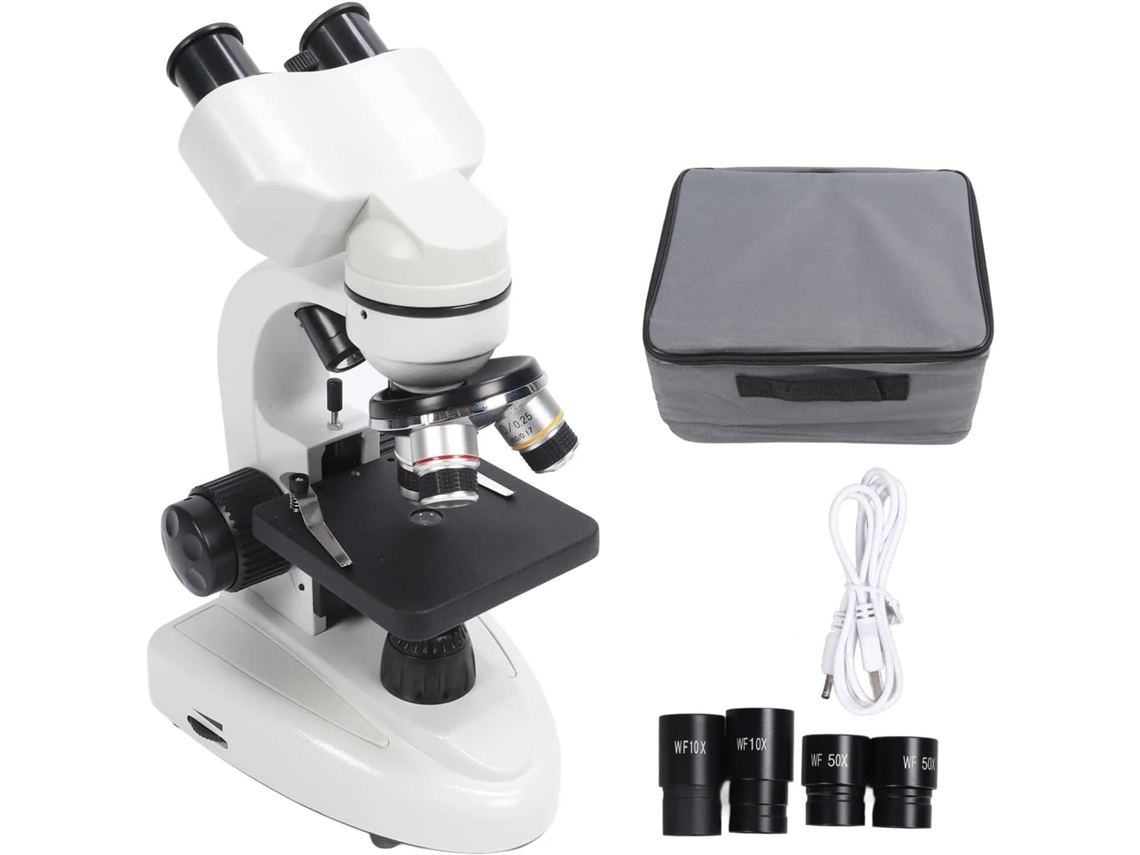 Kit De Microscopio Binocular 40x-2000x, Rotación De 360°, Imagen Nítida, Alta Resolución.