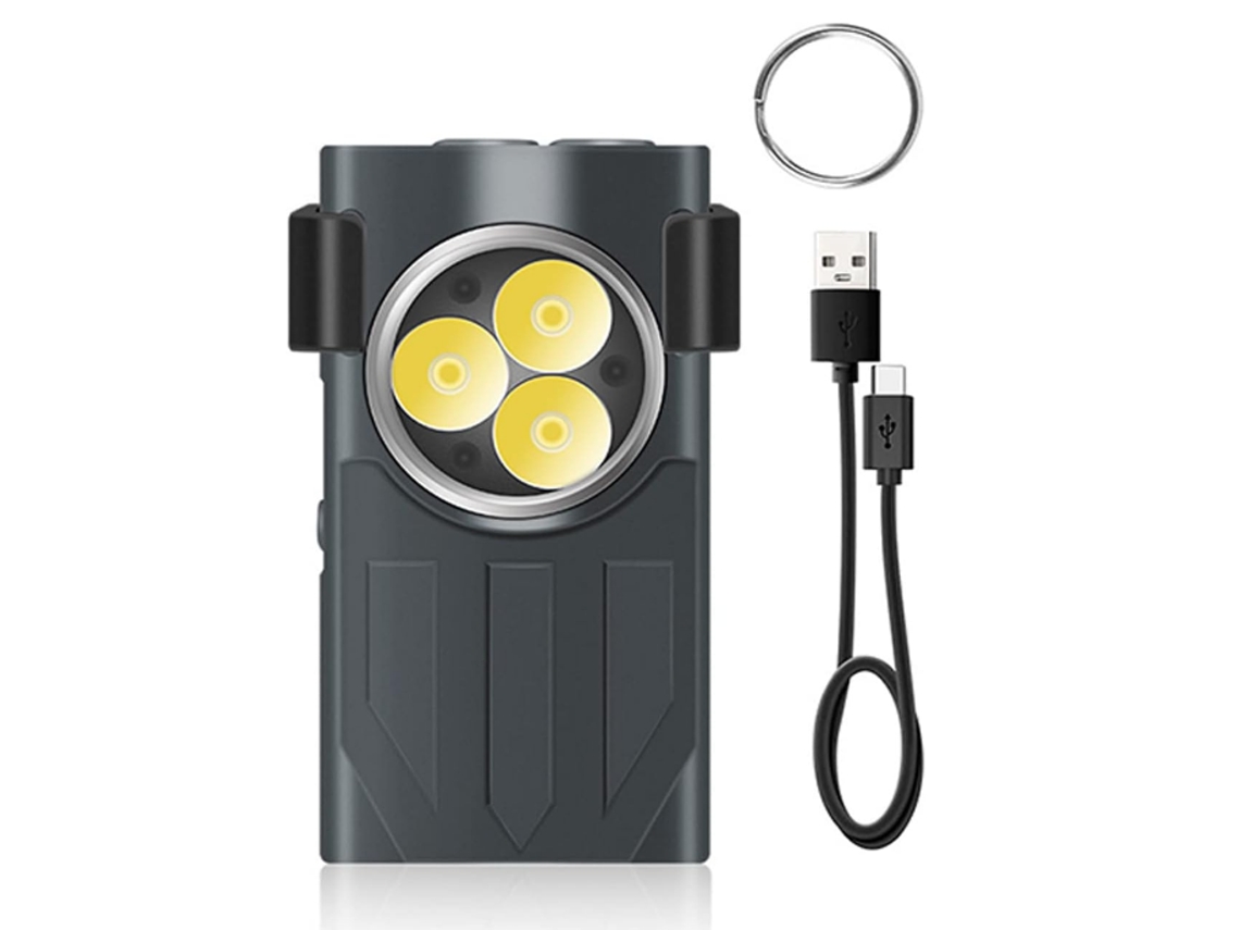 Linterna Con Llavero Edc Recargable Super Brillante 1100 Lúmenes Led Pequeña Linterna, Ipx5 Impermeable Potente Portátil (negro)