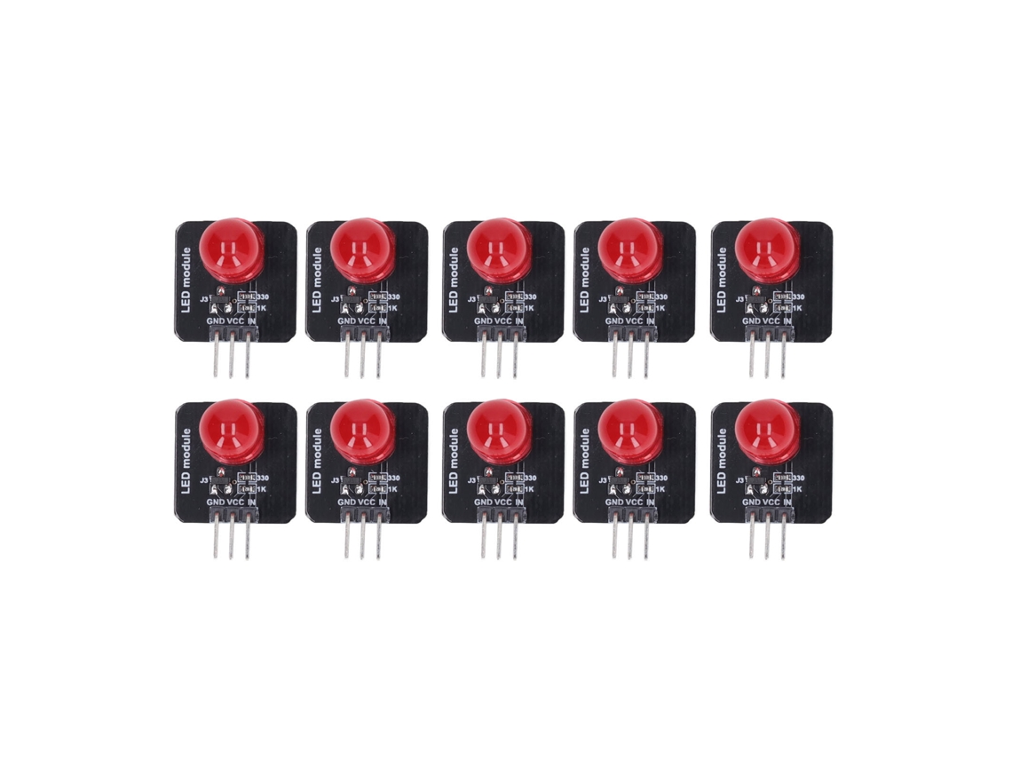Yncm2026-10pcs Módulo Led 10mm 3.3v-5v Chip Bombilla Luz Decorativa Para Hogar Mrb050a Rojo