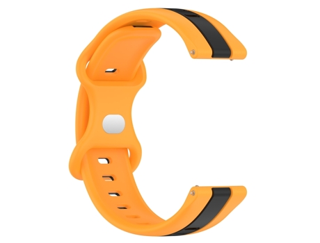 Correa de reloj inteligente para Garmin Forerunner Sq2 20 mm Hebilla de mariposa de silicona bicolor (negro + amarillo)