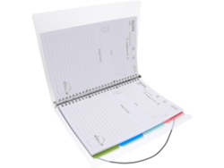 Cuaderno de recetas de cocina blanco con tapa de plástico rígido, accesorio para la planificación diaria.