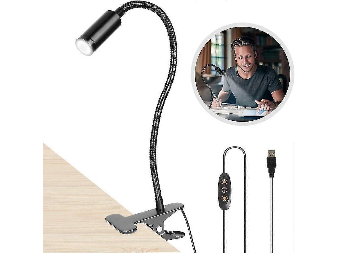 Luz de lectura LED, 360°, flexible, recargable, USB, diadema, luz de lectura con clip, Po Nostalgia88