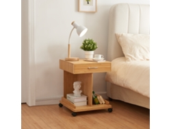 Mesa auxiliar Jokkmokk con ruedas bambú 57x43x43cm - Natural [EN.CASA]