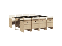 Maison Exclusive - Set Comedor De Jardín 9 Pzas Con Cojines Ratán Sintético Beige