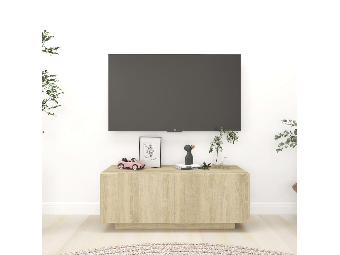 Mueble de Armario Tv 100X35X40 Cm Contrachapado Roble Sonoma