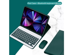 Funda magnética dividida para teclado Bluetooth para iPad con ranura para bolígrafo 10.2 7.ª 8.ª y 9.ª generación, color verde oscuro