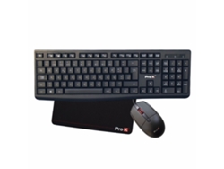 Conjunto de teclado y ratón con cables + alfombrilla de ratón PRO K de regalo