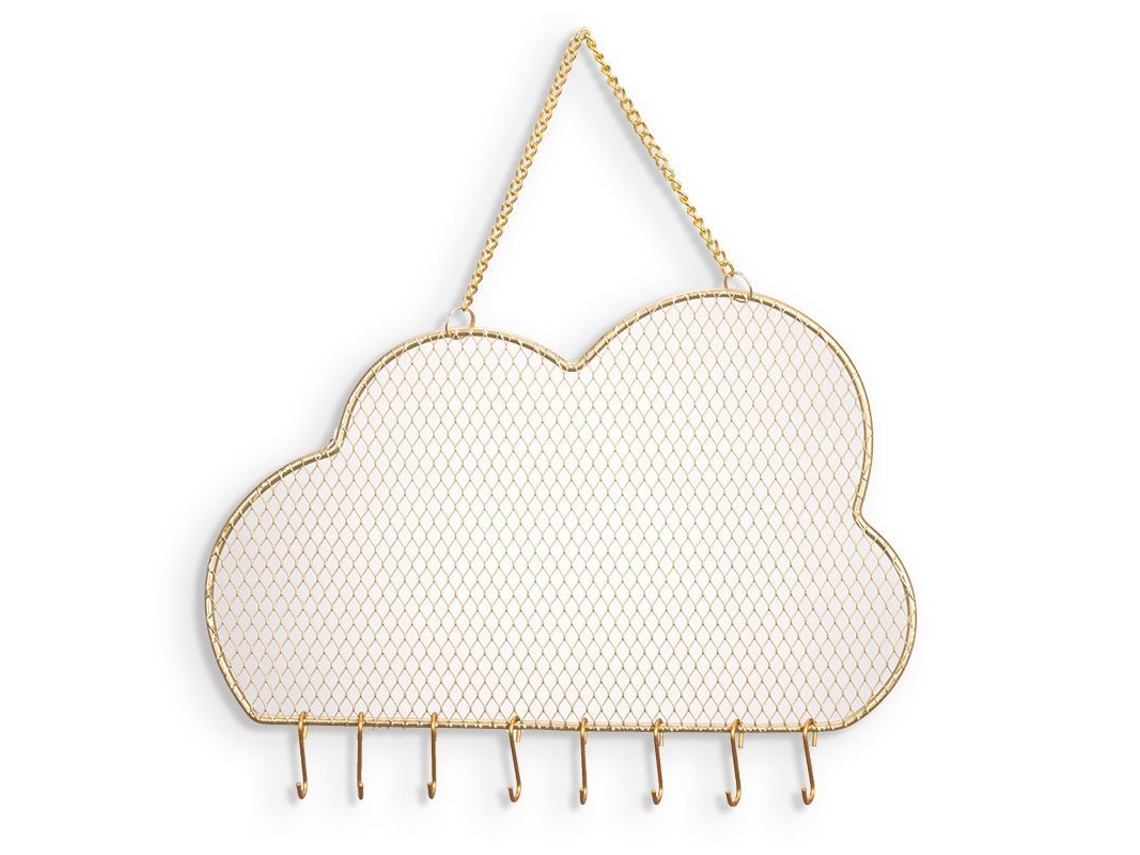 Organizador De Joyas Colgante, Exhibidor De Metal Para Pendientes Y Collares, Malla (forma De Nube)