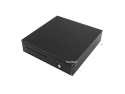 Cajón de caja registradora, seguridad reforzada, construcción duradera, negro.