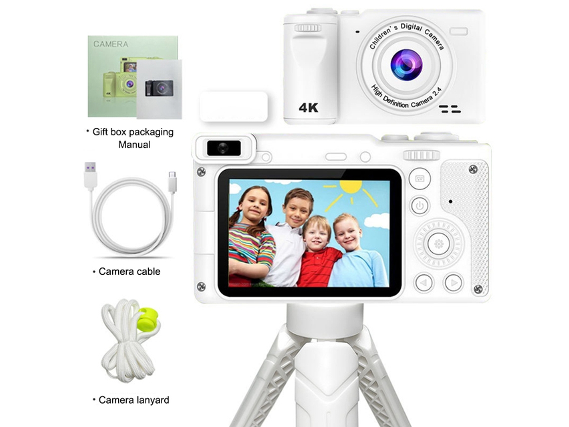Cámara compacta Eifson CCD HD 1080 de doble lente (blanca)